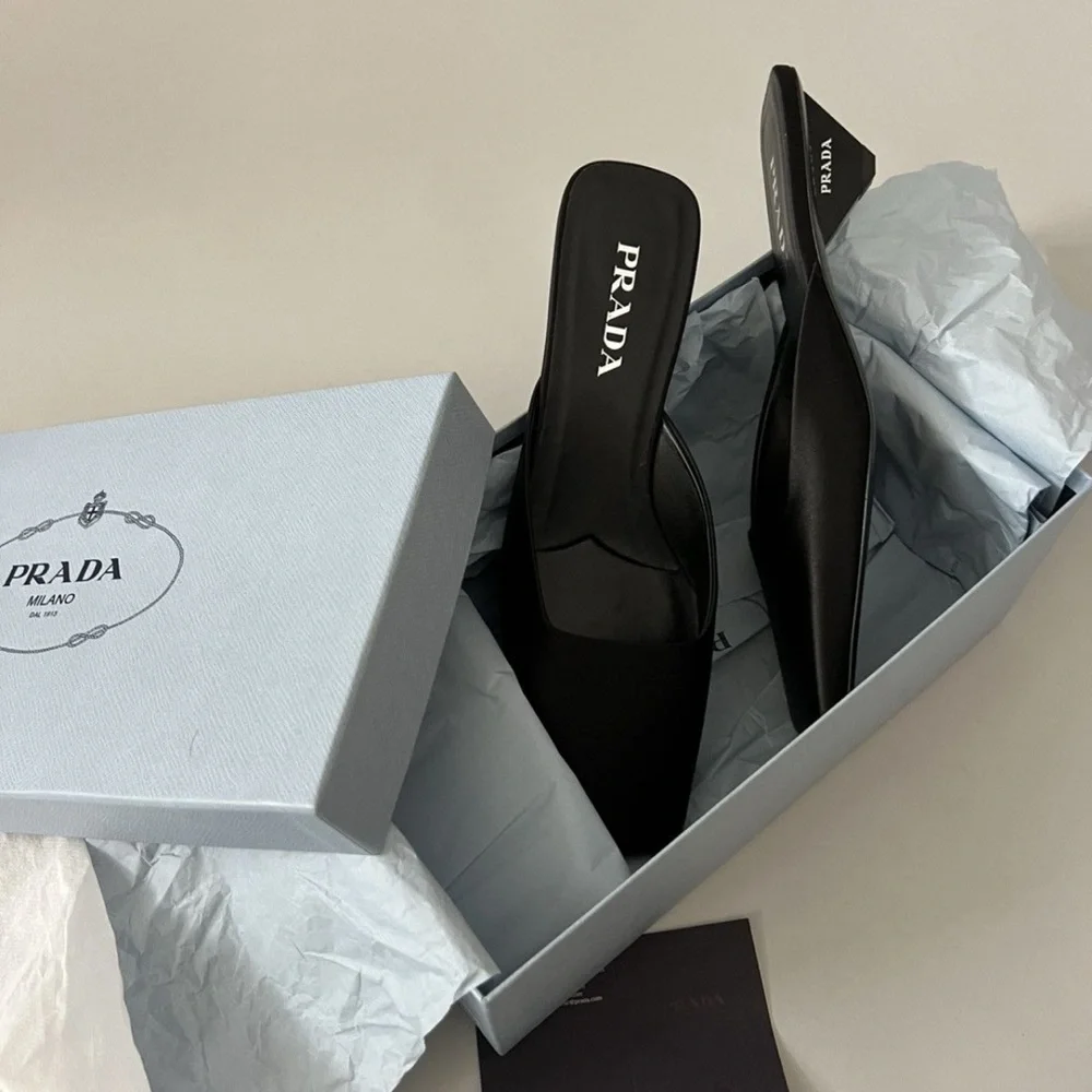 Prada satin mules in black - Picture 5 of 5